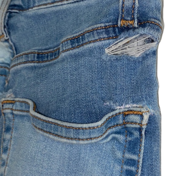 TOPSHOP Moto High Rise Distressed Two Tone Blue Skinny Jean Size 26 - Picture 5 of 11